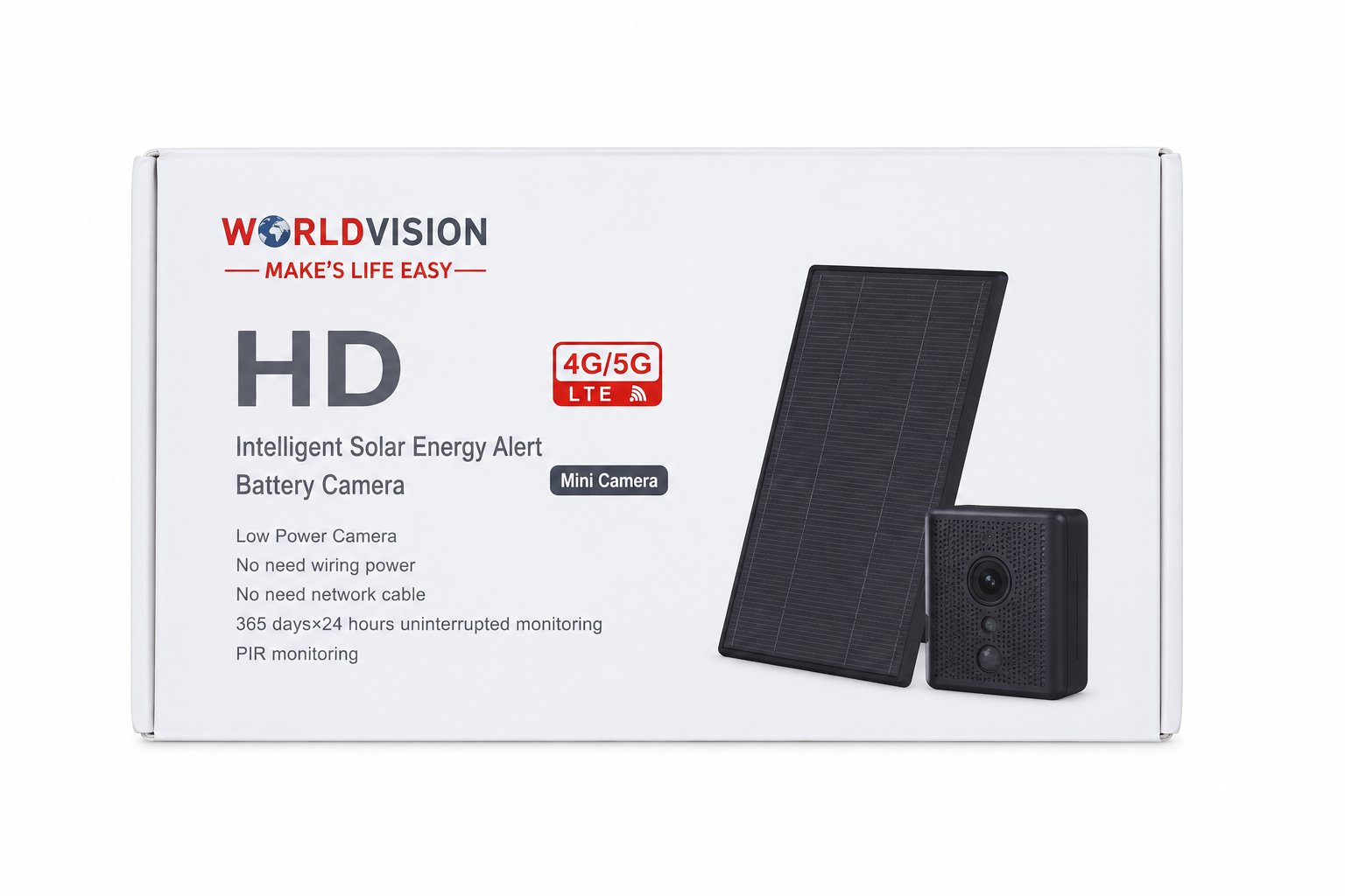 World Vision HD Intelligent Solar Energy Alert Battery Camera B20PRO/EU